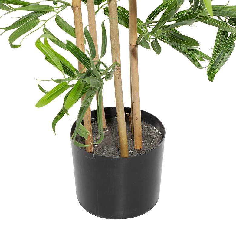 Image 3 Green Bamboo Tree 72" High Faux Plant in Black Pot more views