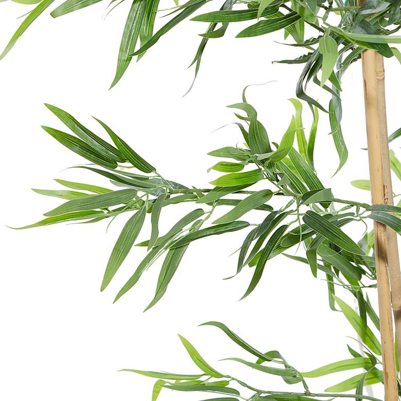 Image 4 Green Bamboo Tree 72" High Faux Plant in Black Pot more views