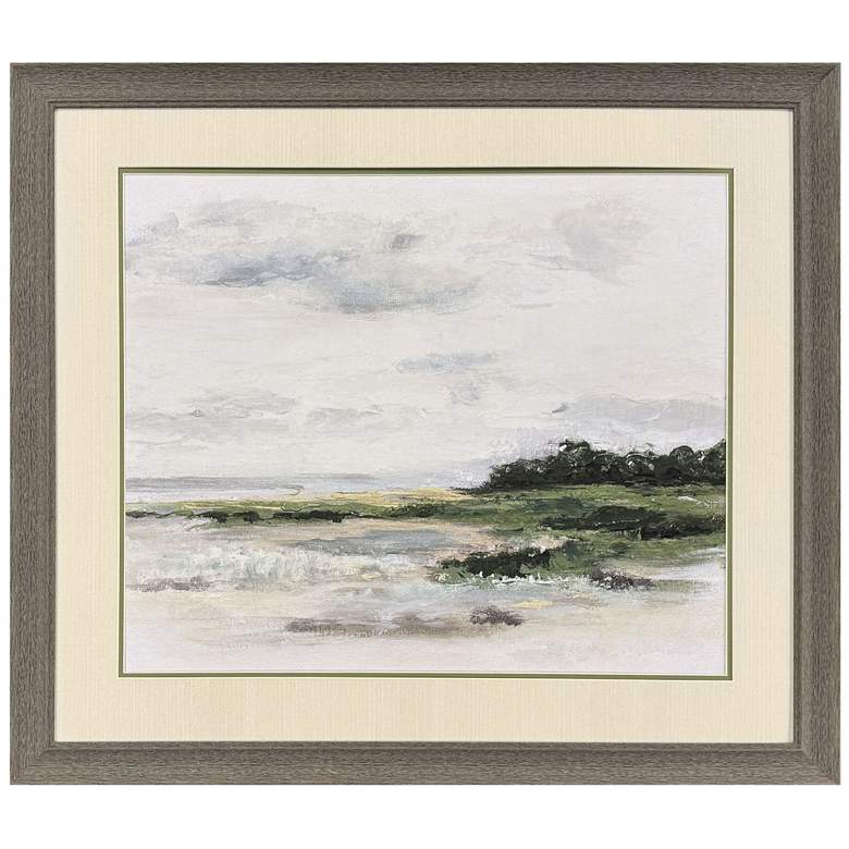 Image 1 Green Beach 34"W x 30"H Framed Wall Art