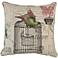 Green Bird Couture 18" Square Down Throw Pillow