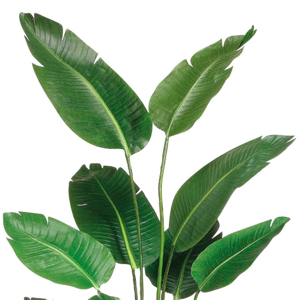 Image 2 Green Bird of Paradise 70"H Faux Plant in Gray Plastic Pot more views