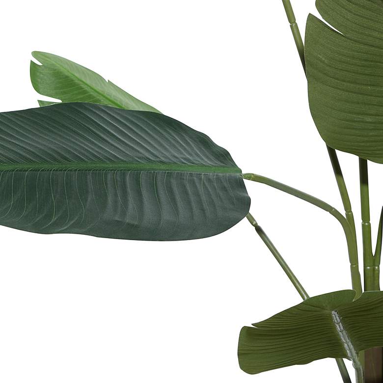 Image 3 Green Bird of Paradise Tree 69 1/2"H Faux Plant in Black Pot more views