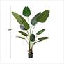 Green Bird of Paradise Tree 69 1/2"H Faux Plant in Black Pot
