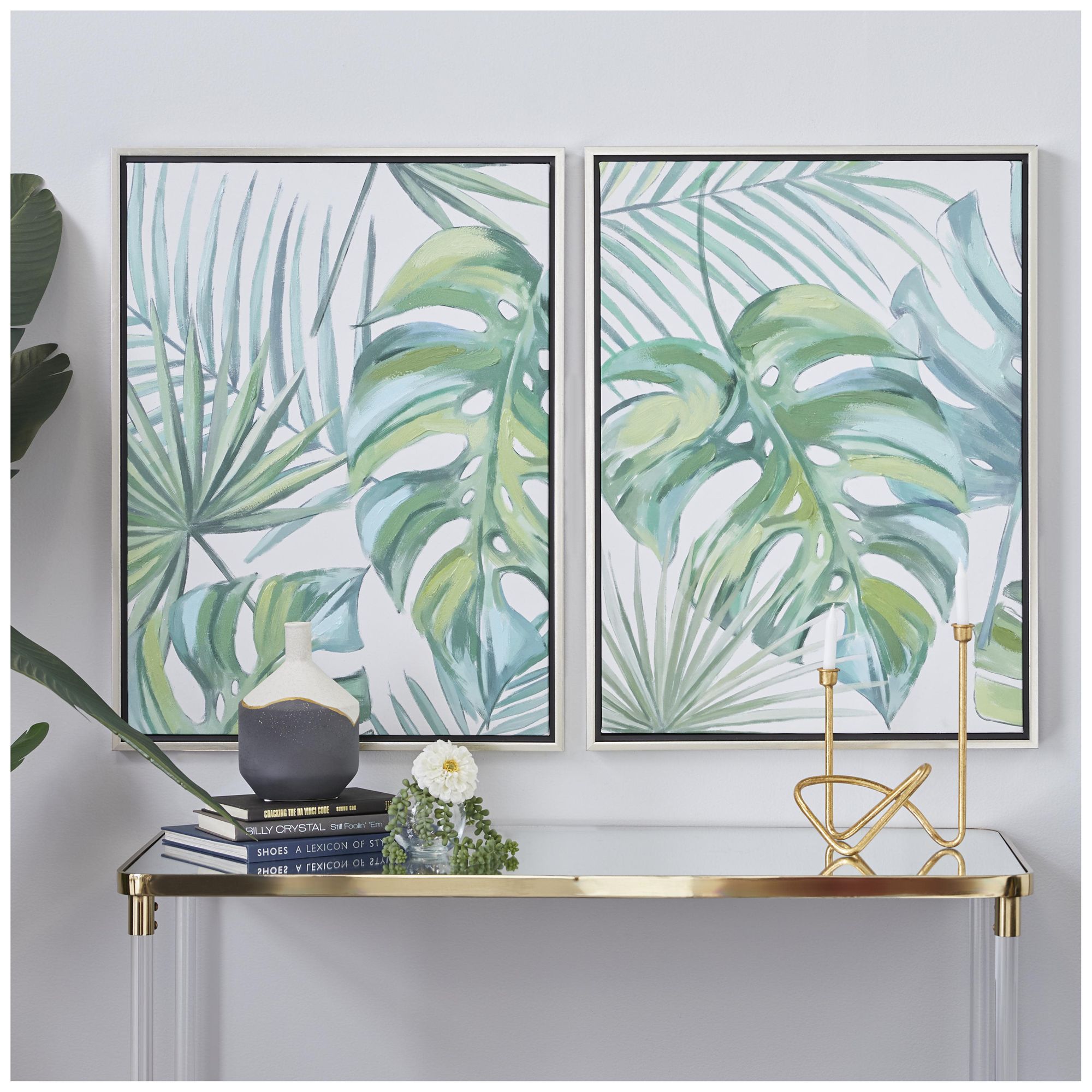 Image 4 Green Canvas Coastal Framed Wall Art, S/2 24"W, 32"H more views