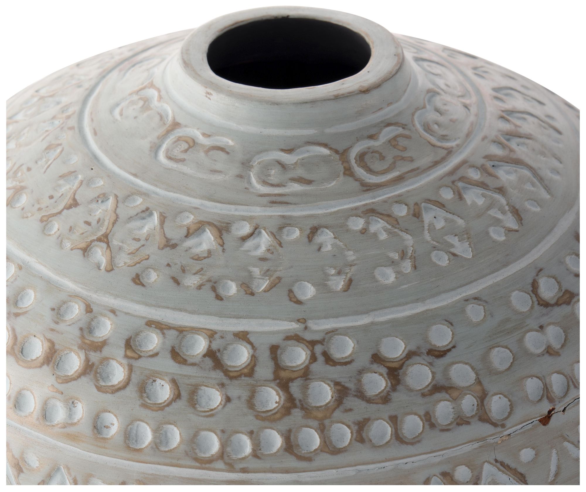 Image 3 Green Ceramic Farmhouse Vase, 11" x 11" x 12" more views