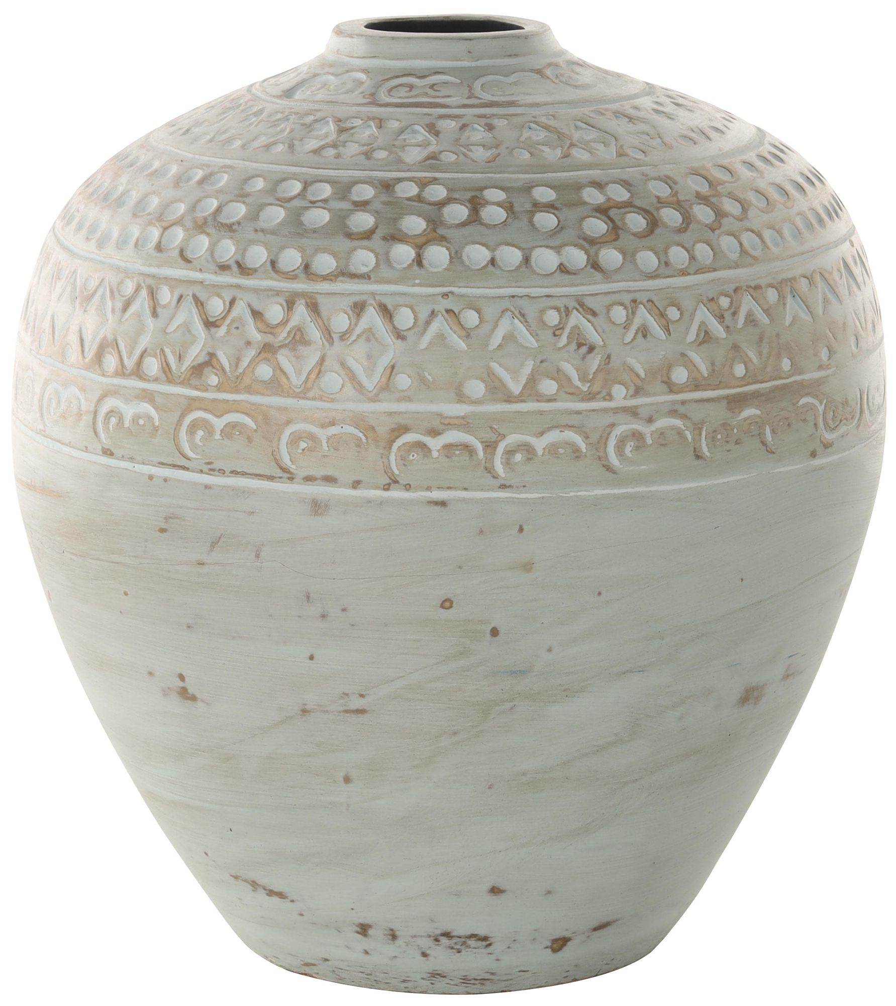 Image 6 Green Ceramic Farmhouse Vase, 11" x 11" x 12" more views