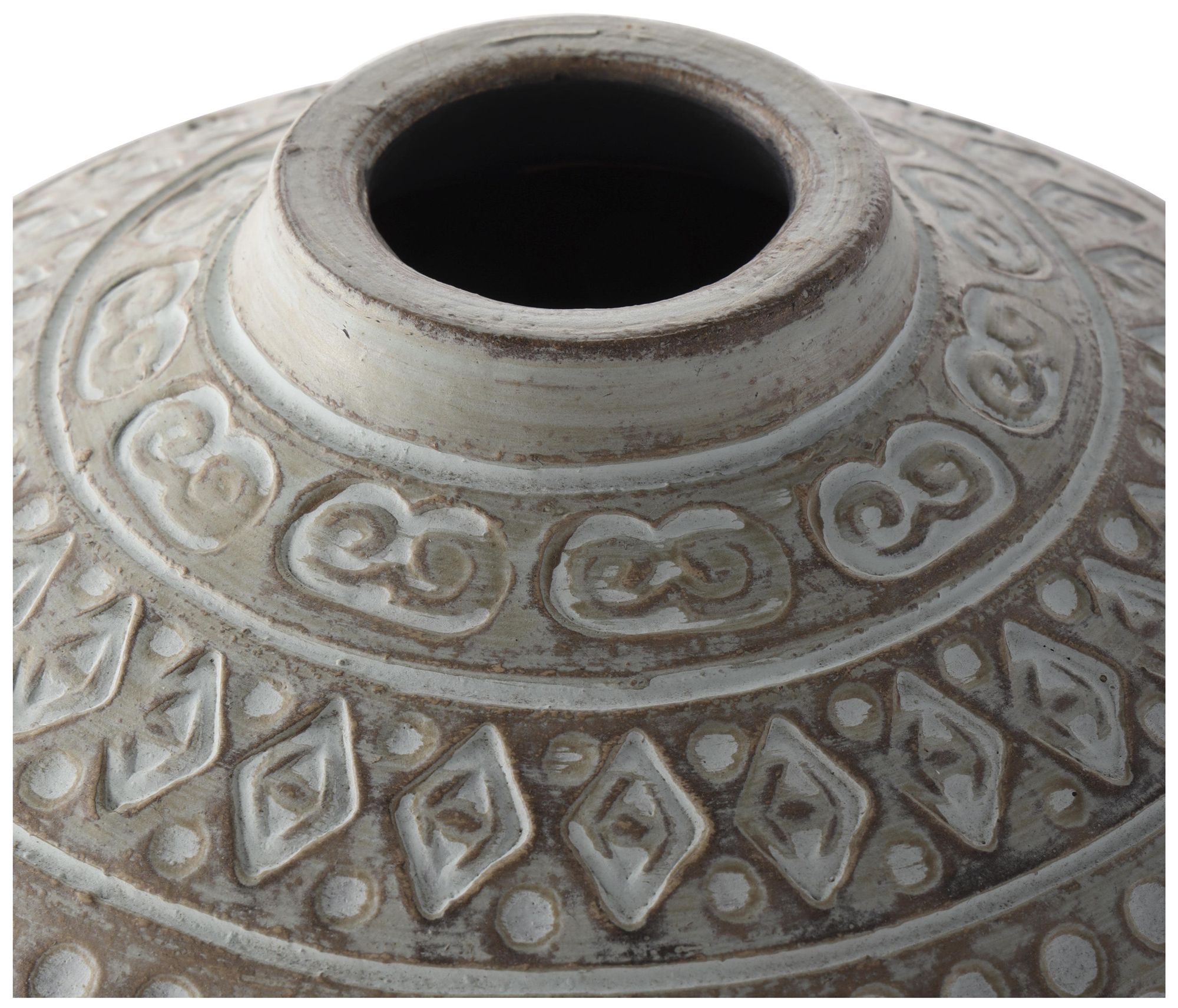 Image 3 Green Ceramic Farmhouse Vase, 11" x 11" x 15" more views