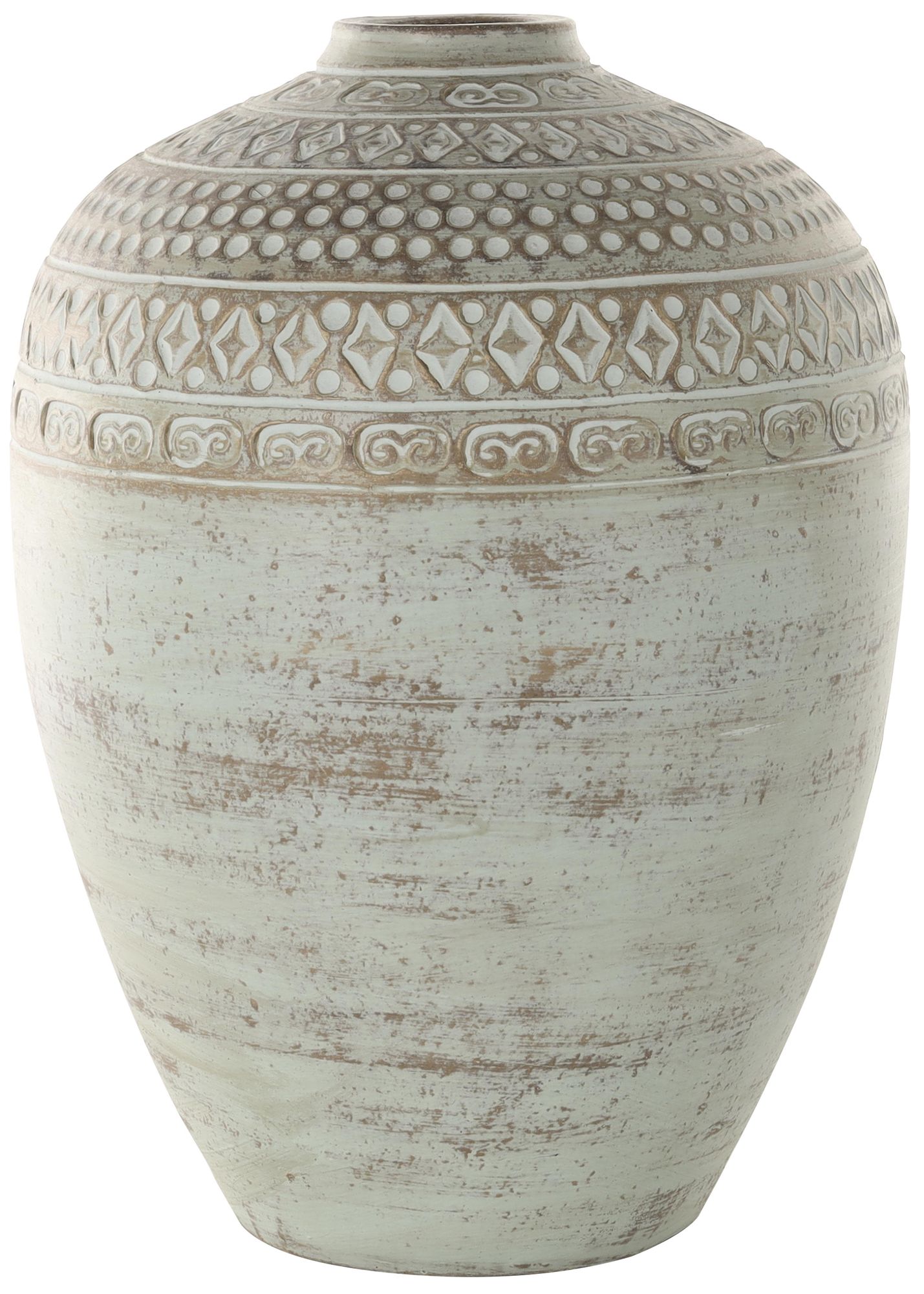 Image 5 Green Ceramic Farmhouse Vase, 11" x 11" x 15" more views