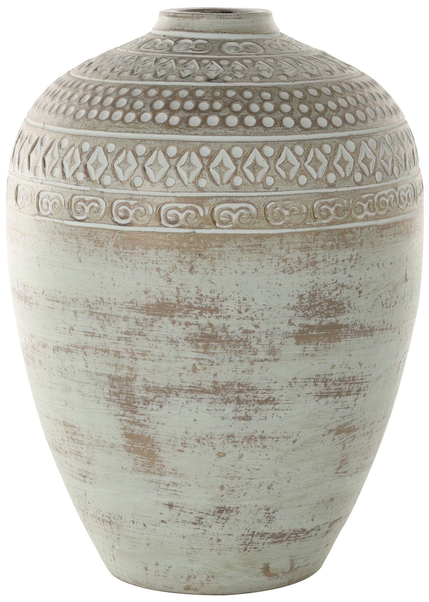 Image 6 Green Ceramic Farmhouse Vase, 11" x 11" x 15" more views