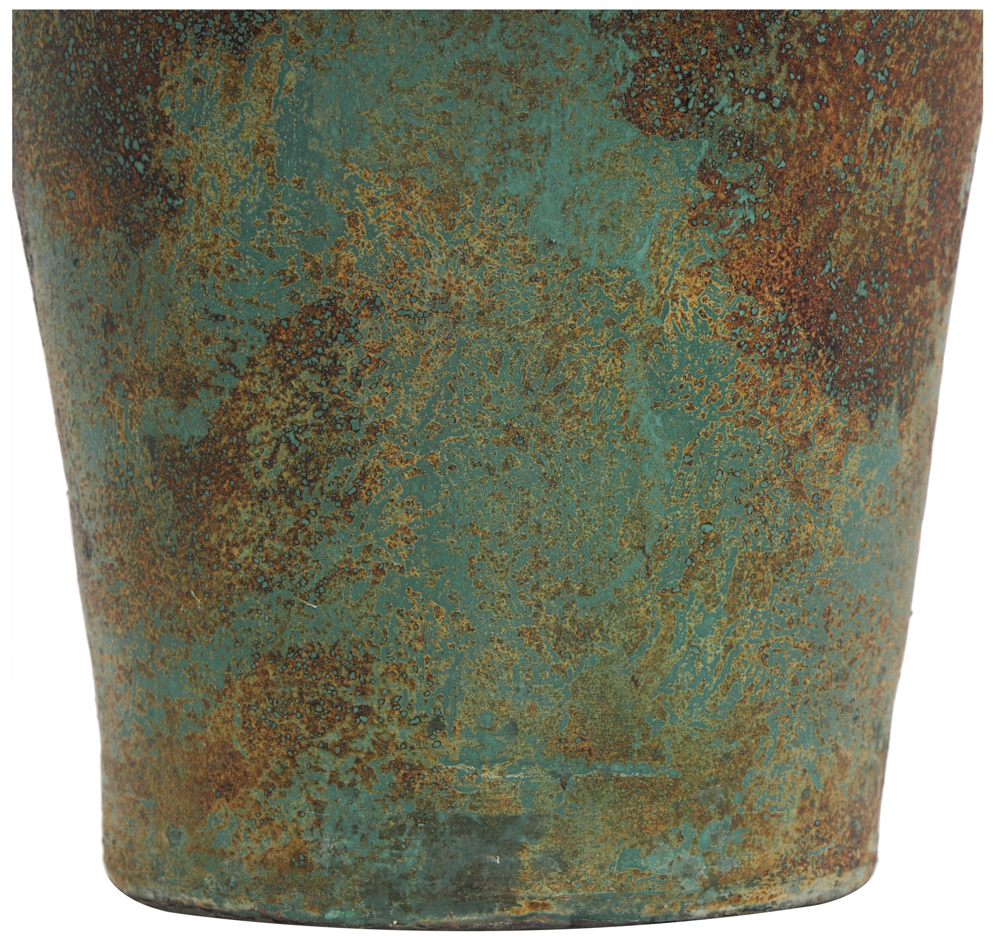 Image 3 Green Ceramic Rustic Vase, 13" x 13" x 37" more views