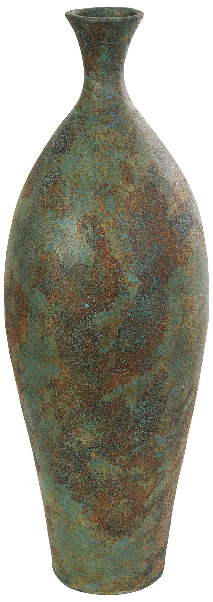 Image 5 Green Ceramic Rustic Vase, 13" x 13" x 37" more views