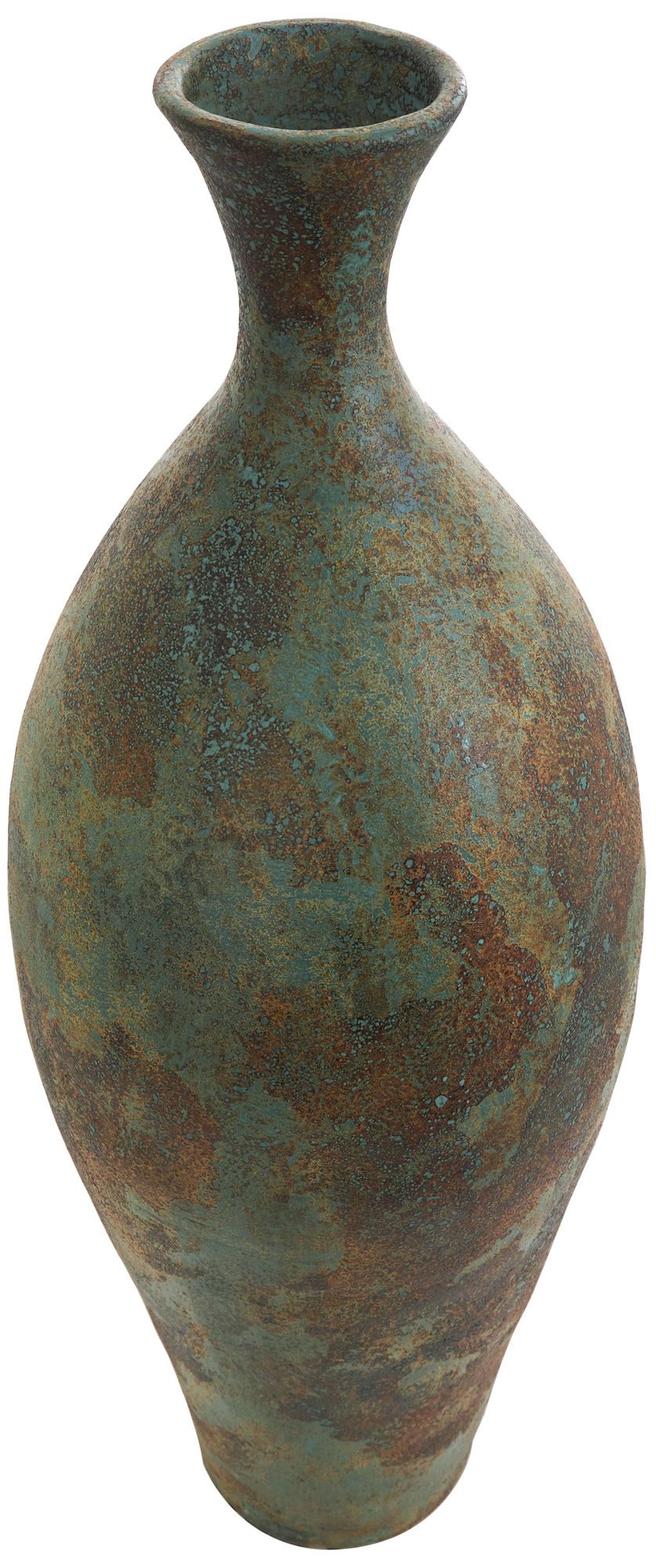 Image 6 Green Ceramic Rustic Vase, 13" x 13" x 37" more views