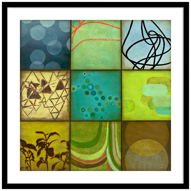Image 1 Green Cluster I 30 inch Square Framed Wall Art