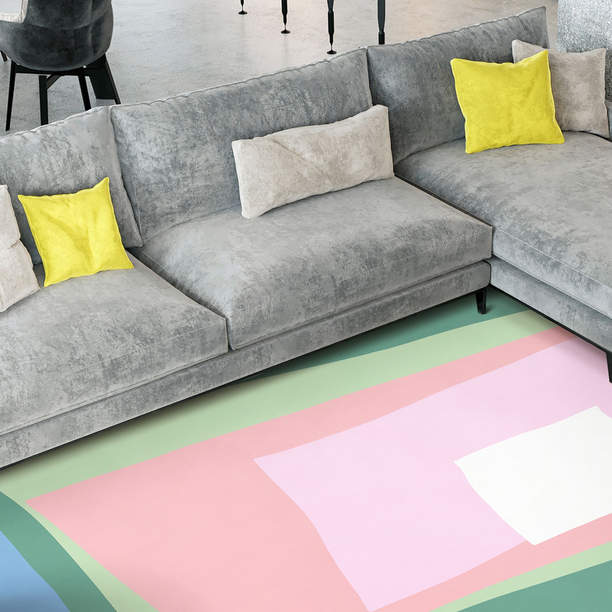 Image 5 Green Cut Out I Washable Geometric Art Area Rug size 5'x8' more views