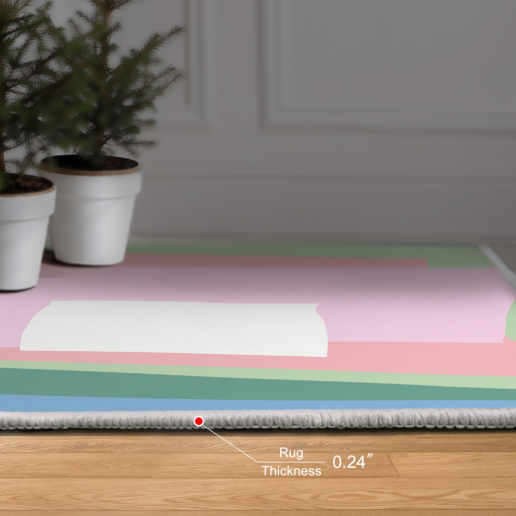 Image 6 Green Cut Out I Washable Geometric Art Area Rug size 5'x8' more views