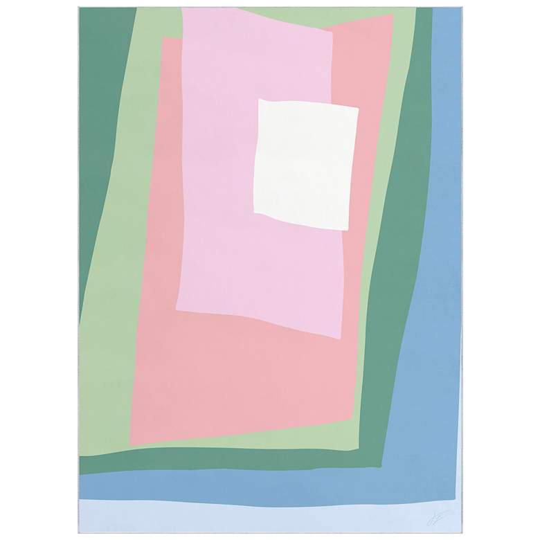 Image 1 Green Cut Out I Washable Geometric Art Area Rug size 8'x10'