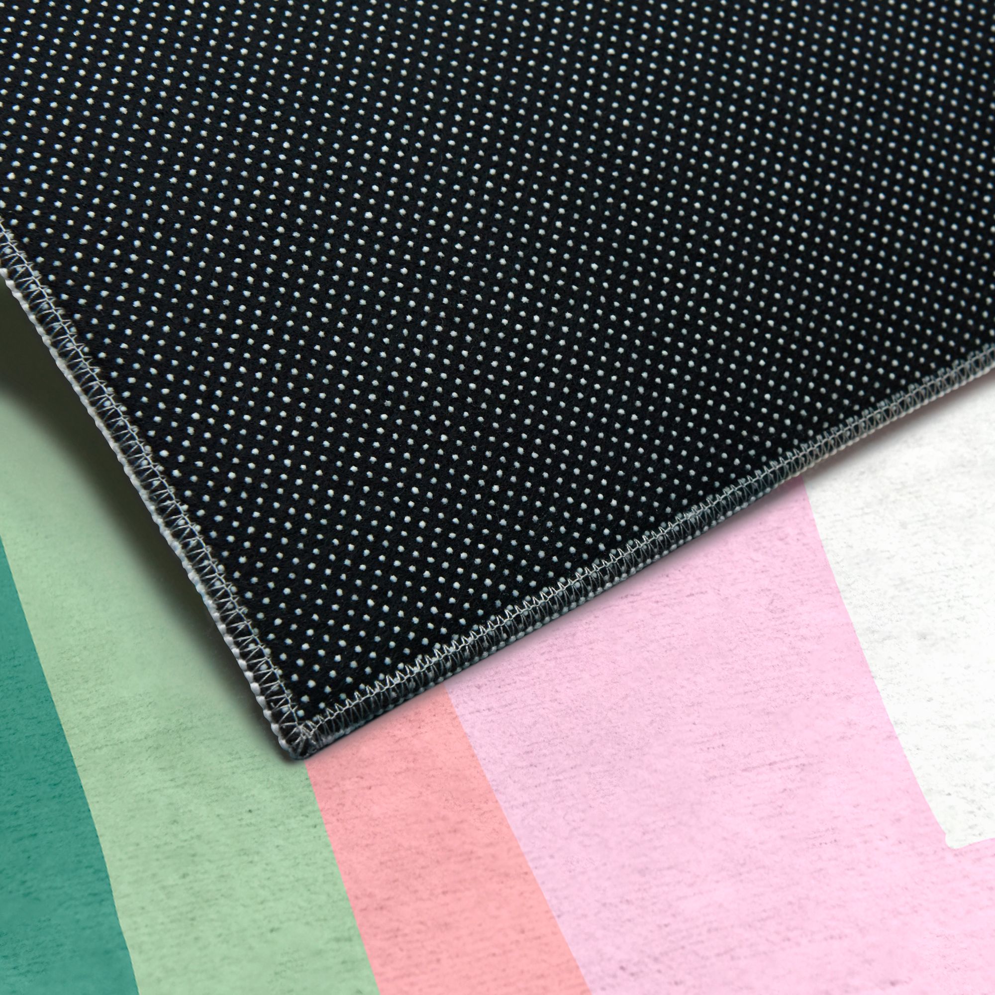 Image 4 Green Cut Out I Washable Geometric Art Area Rug size 8'x10' more views