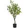 Green Eucalyptus Tree 41" High Faux Plant in Black Pot