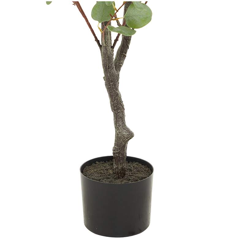 Image 3 Green Eucalyptus Tree 41" High Faux Plant in Black Pot more views