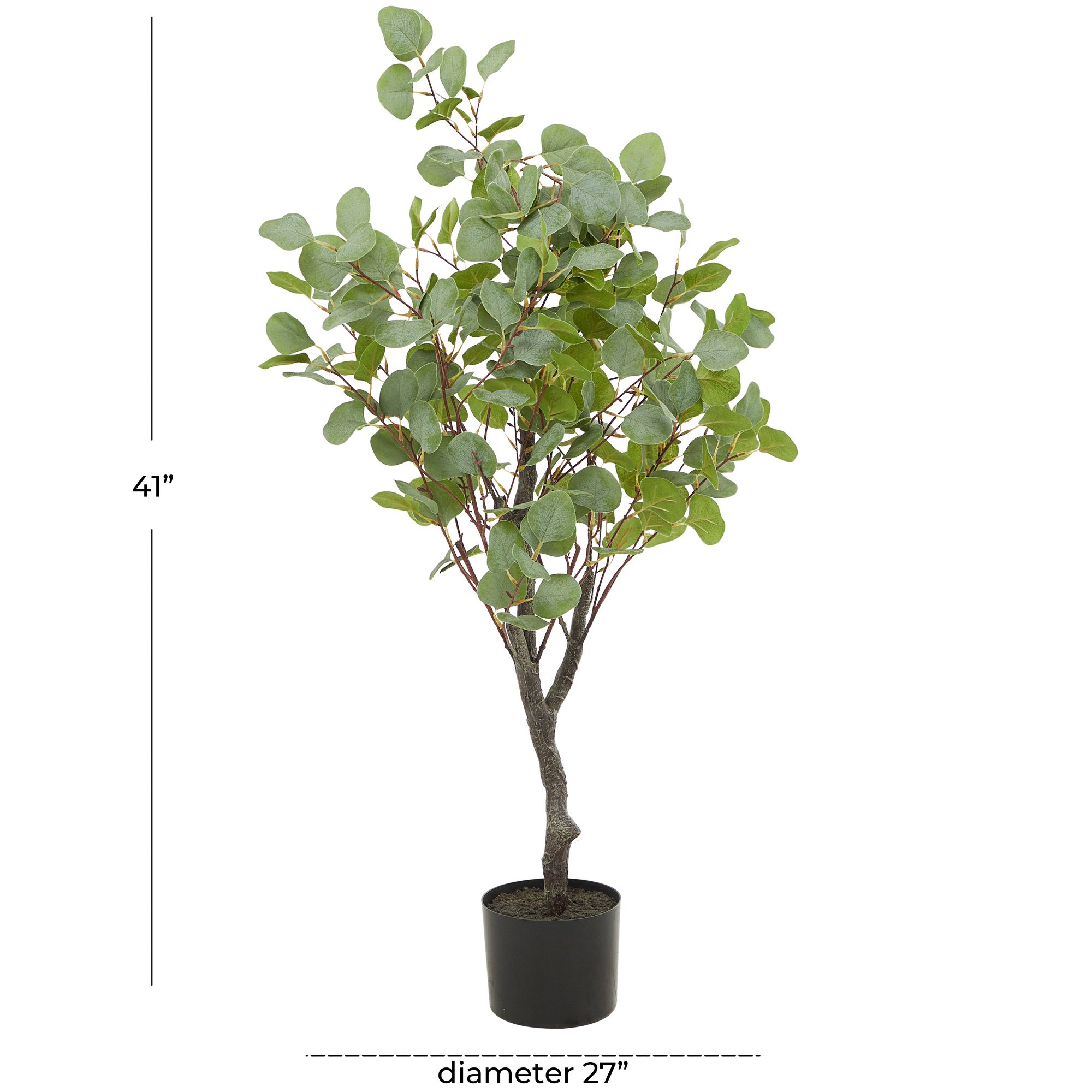 Image 4 Green Eucalyptus Tree 41" High Faux Plant in Black Pot more views