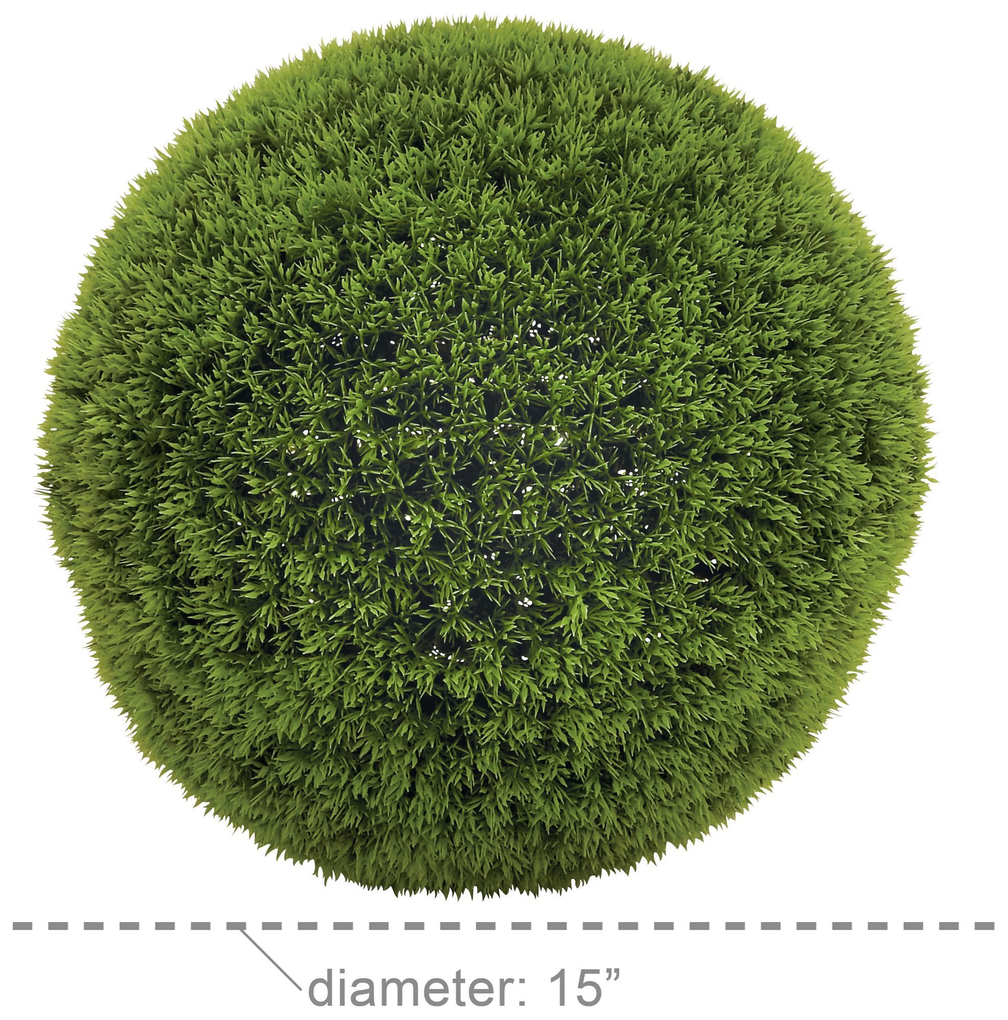 Image 5 Green Faux Foliage Contemporary Artificial Foliage Ball, 15" x 15" x 15" more views