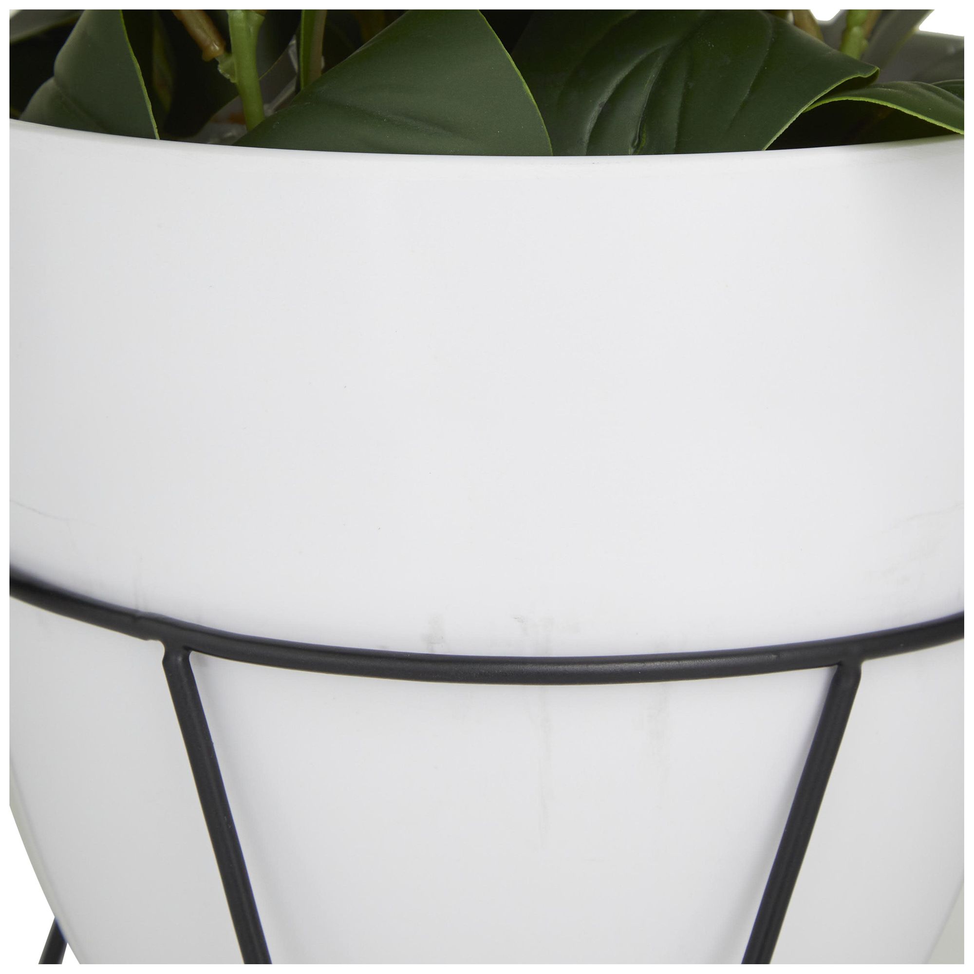 Image 4 Green Faux Foliage Contemporary Artificial Plant, 12" x 12" x 17" more views