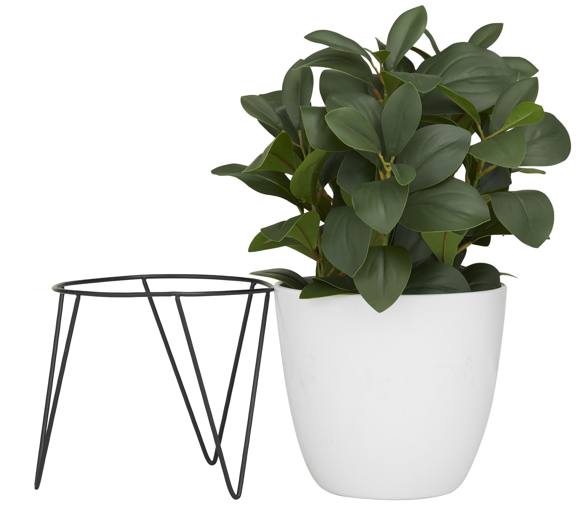 Image 6 Green Faux Foliage Contemporary Artificial Plant, 12" x 12" x 17" more views