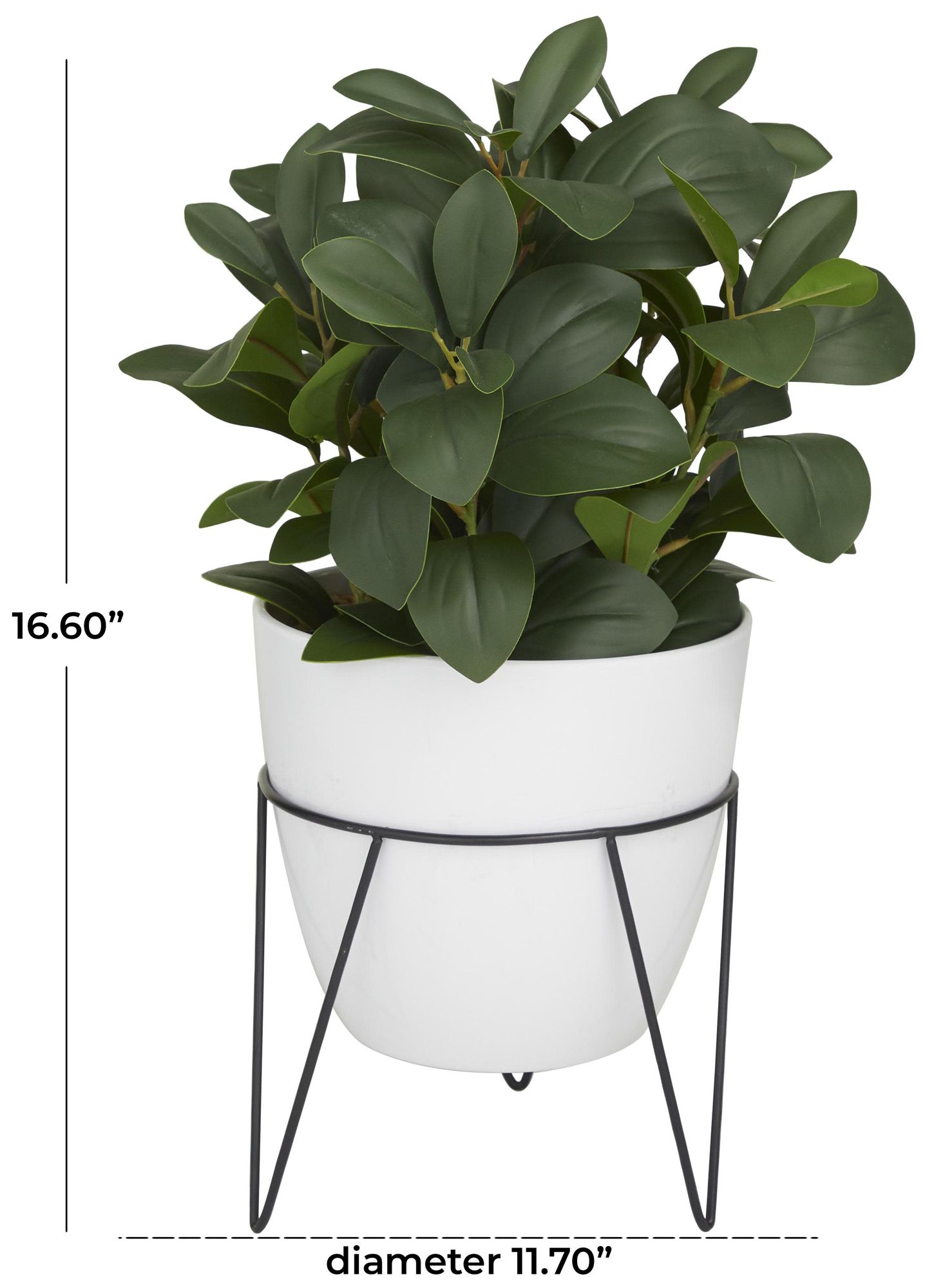 Image 7 Green Faux Foliage Contemporary Artificial Plant, 12" x 12" x 17" more views