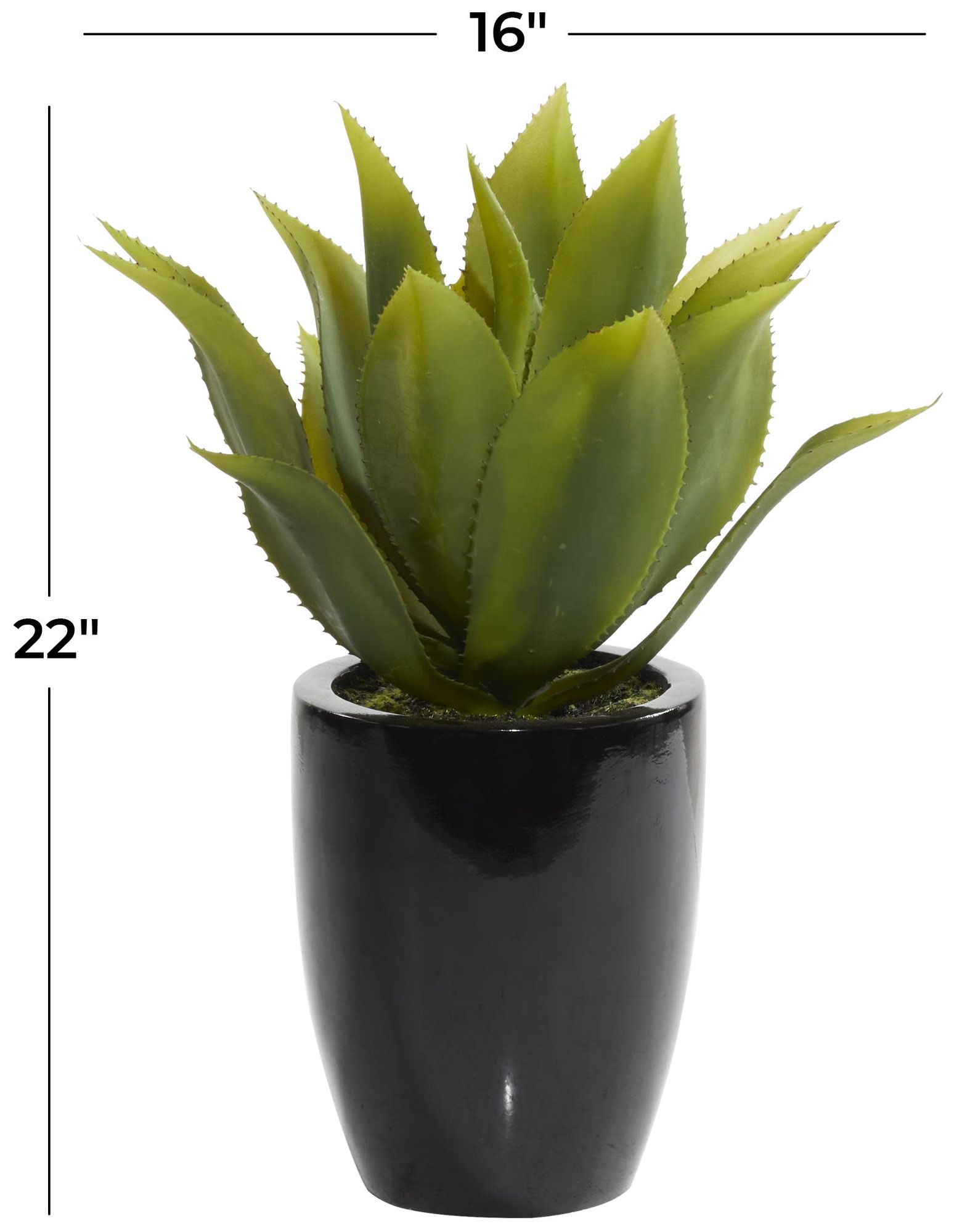 Image 6 Green Faux Foliage Contemporary Artificial Plant, 17" x 16" x 22" more views