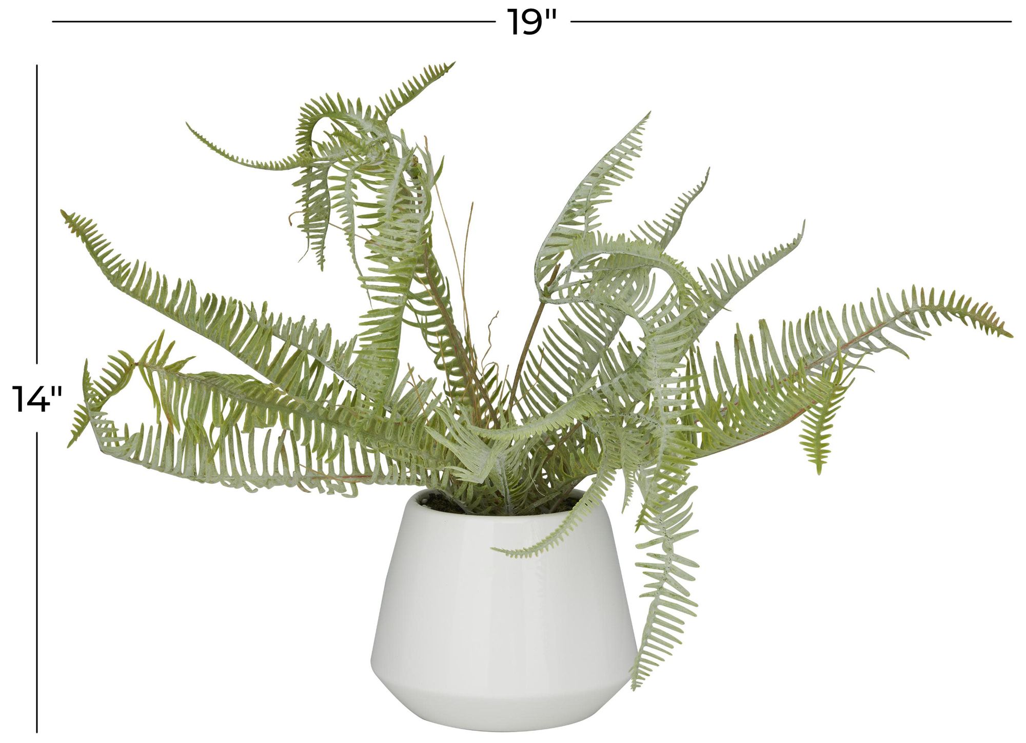 Image 6 Green Faux Foliage Contemporary Artificial Plant, 19" x 12" x 14" more views