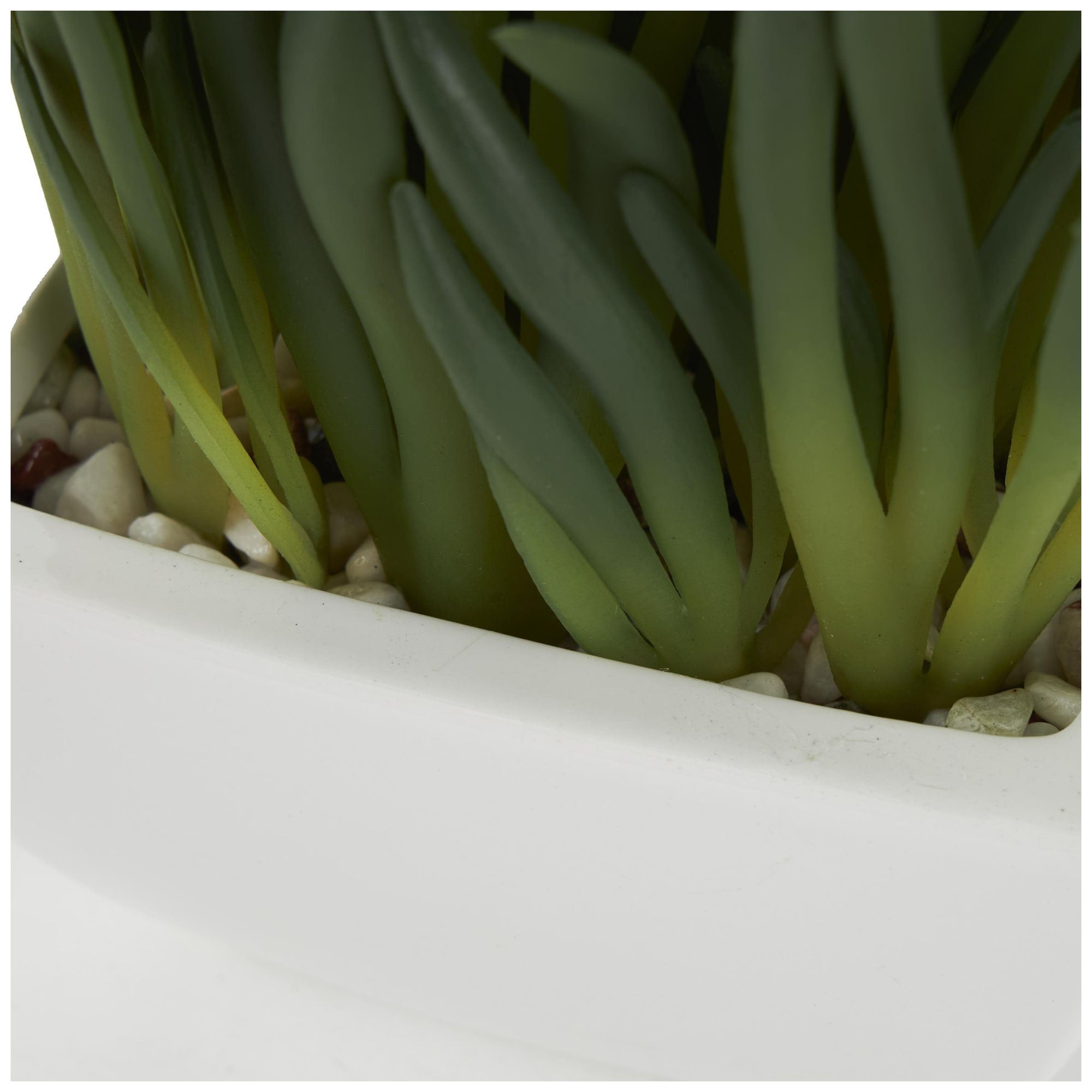 Image 3 Green Faux Foliage Contemporary Artificial Plant, 8" x 6" x 8" more views