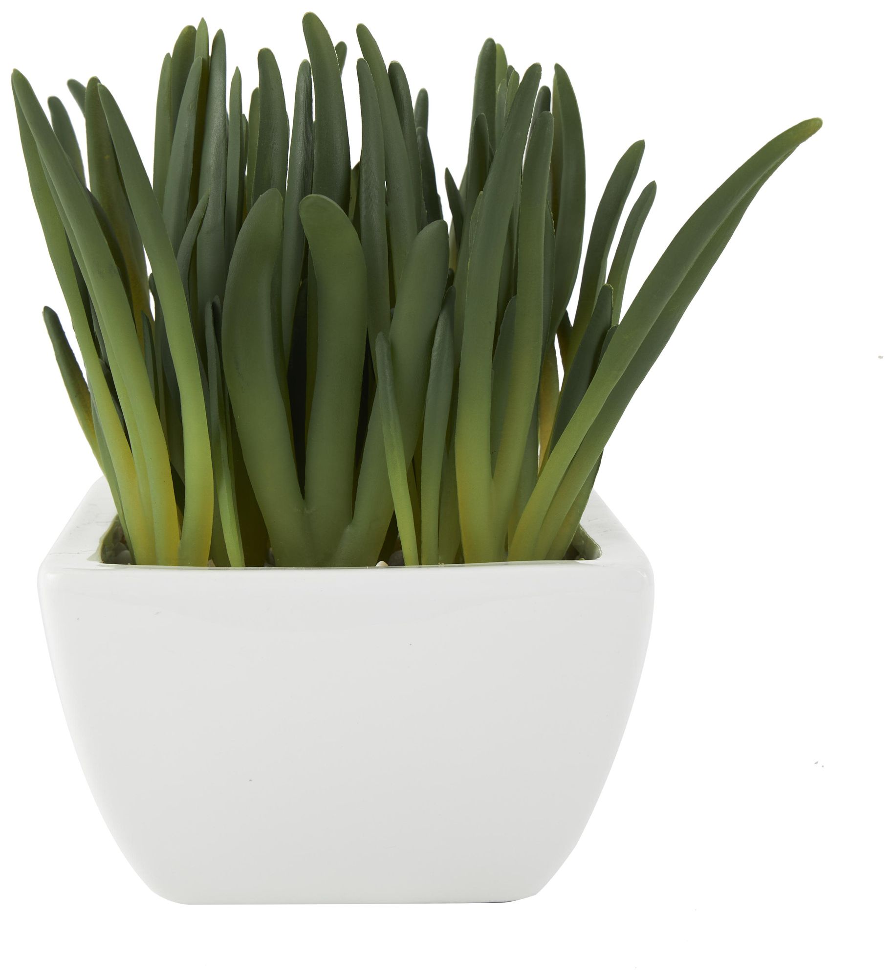 Image 5 Green Faux Foliage Contemporary Artificial Plant, 8" x 6" x 8" more views