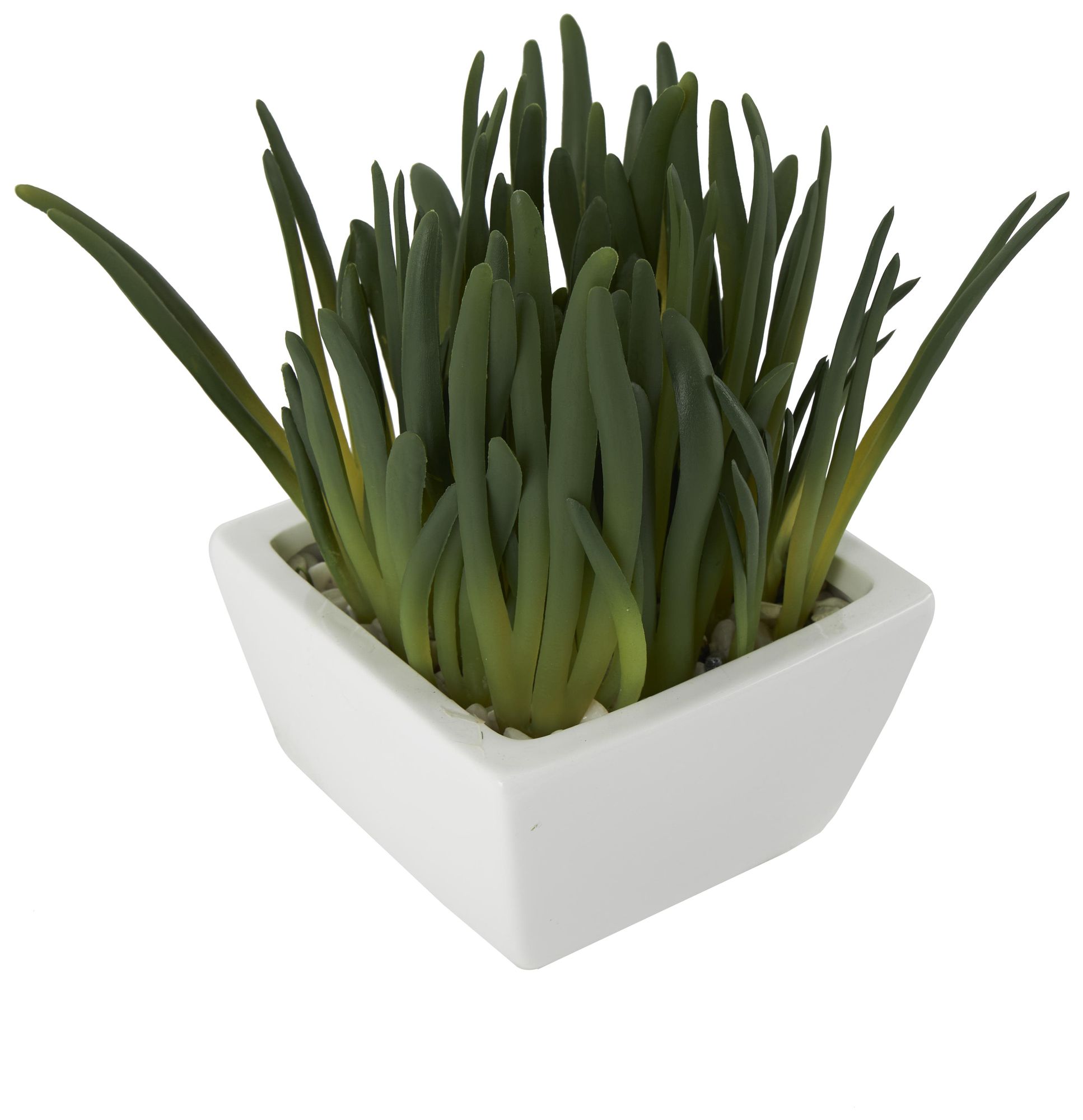 Image 6 Green Faux Foliage Contemporary Artificial Plant, 8" x 6" x 8" more views