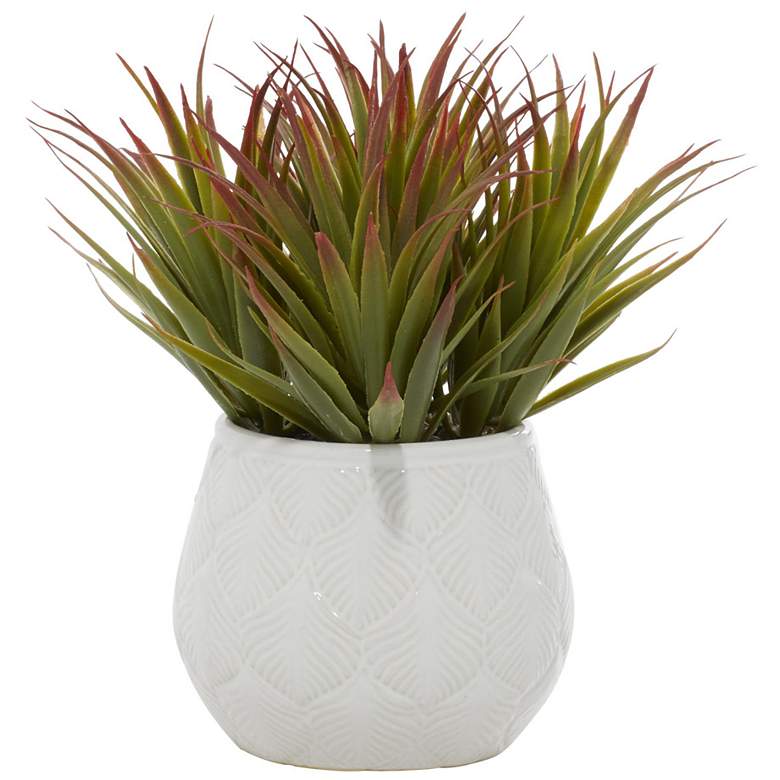 Image 1 Green Faux Foliage Contemporary Artificial Plant, 9" x 9" x 9"