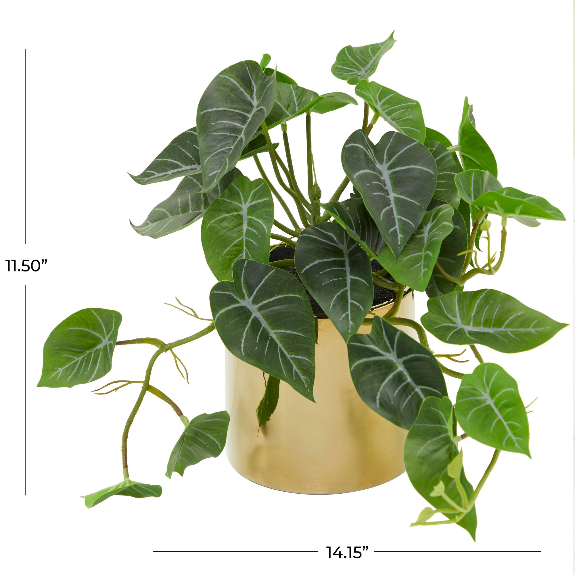 Image 6 Green Faux Foliage Modern Artificial Plant, 14" x 14" x 12" more views