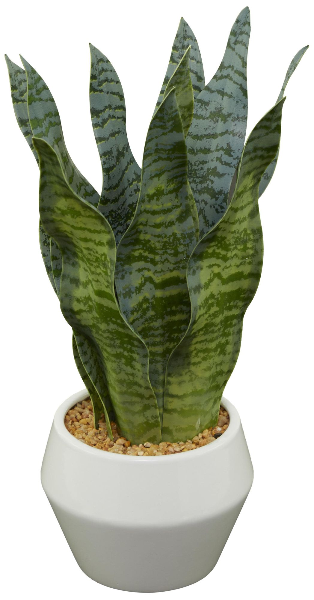 Image 4 Green Faux Foliage Modern Artificial Plant, 9" x 11" x 15" more views