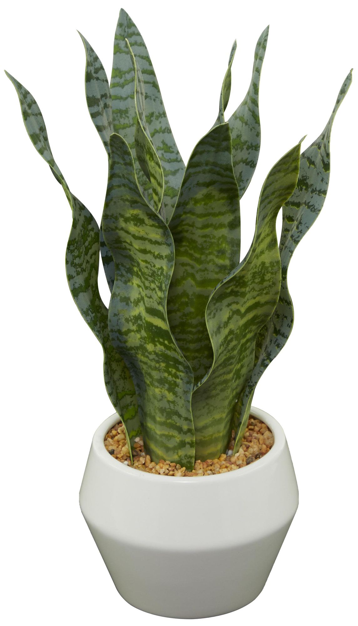 Image 5 Green Faux Foliage Modern Artificial Plant, 9" x 11" x 15" more views