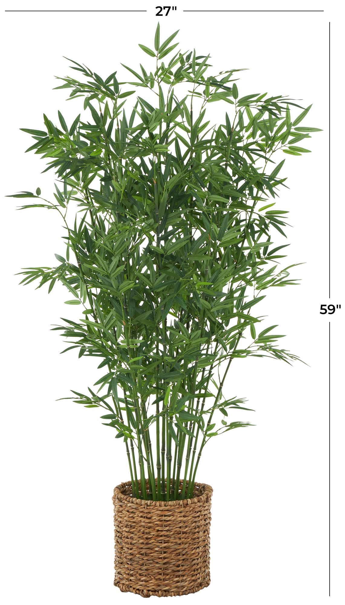 Image 7 Green Faux Foliage Natural Artificial Tree, 27" x 27" x 59" more views