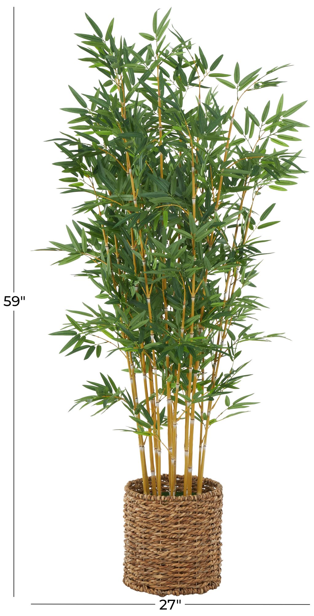 Image 7 Green Faux Foliage Natural Artificial Tree, 27" x 27" x 59" more views