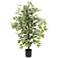 Green Ficus Tree 38" High Faux Plant in Black Pot