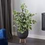 Green Ficus Tree 38" High Faux Plant in Black Pot