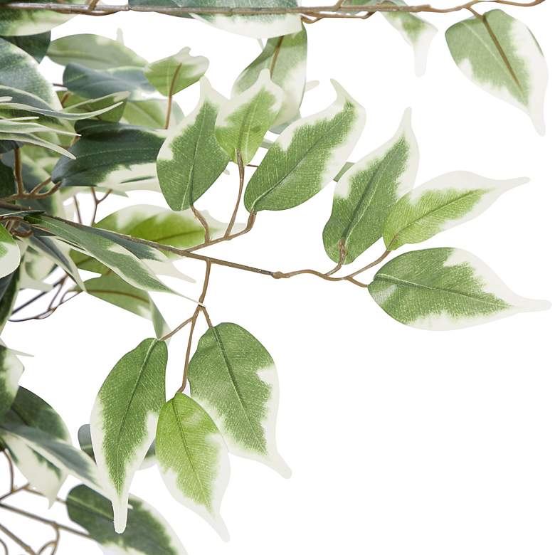 Image 4 Green Ficus Tree 38" High Faux Plant in Black Pot more views