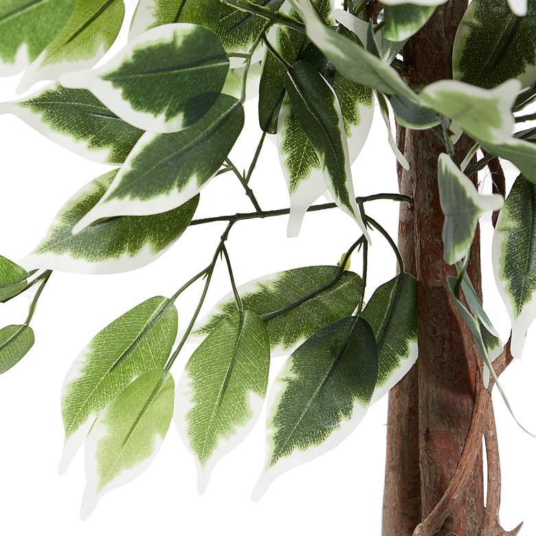 Image 3 Green Ficus Tree 73" High Faux Plant in Black Pot more views