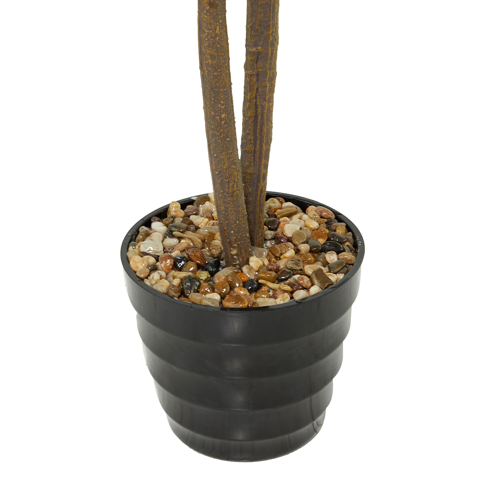 Image 4 Green Fiddle Leaf Tree 63"H Faux Plant in Black Melamine Pot more views