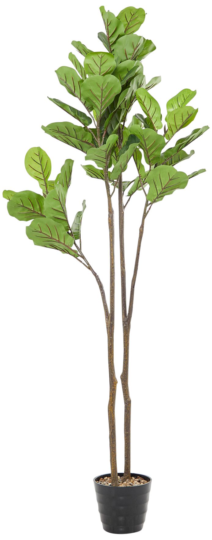 Image 5 Green Fiddle Leaf Tree 70"H Faux Plant in Black Melamine Pot more views