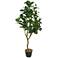 Green Fig Tree 45" High Faux Plant in Black Melamine Pot