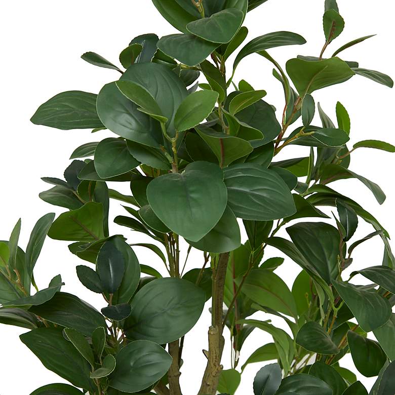 Image 3 Green Fig Tree 45" High Faux Plant in Black Melamine Pot more views