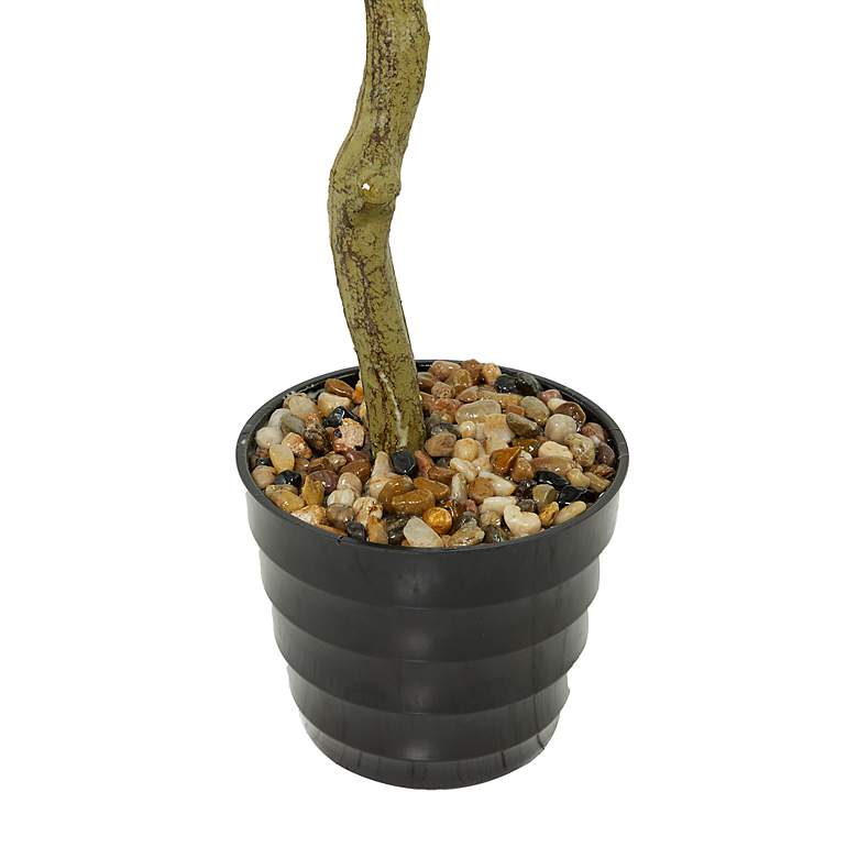 Image 4 Green Fig Tree 45" High Faux Plant in Black Melamine Pot more views