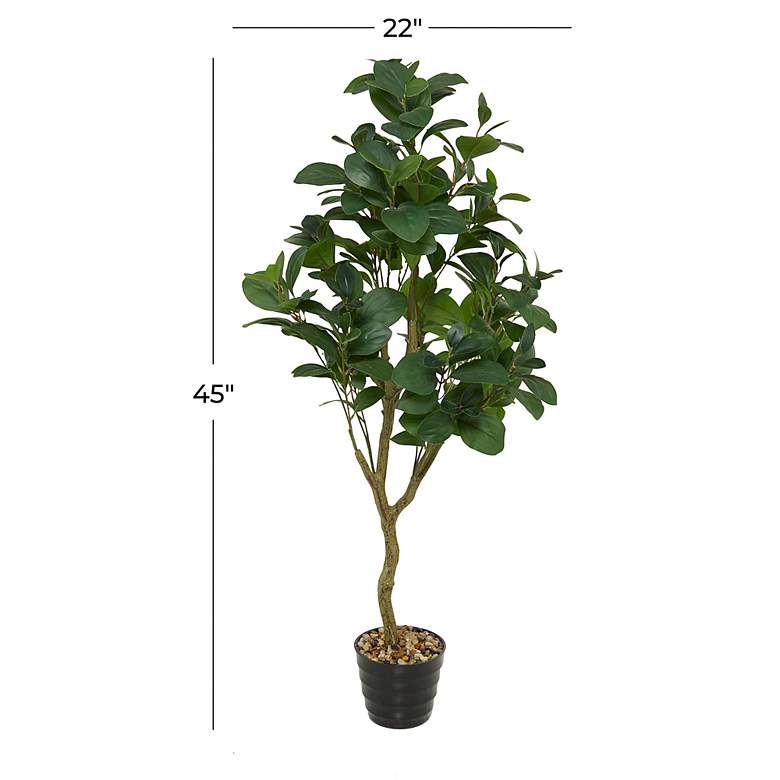 Image 5 Green Fig Tree 45" High Faux Plant in Black Melamine Pot more views