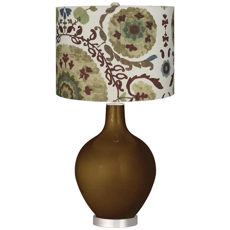 Image 1 Green Floral Paisley Green Floral Paisley Ovo Table Lamp
